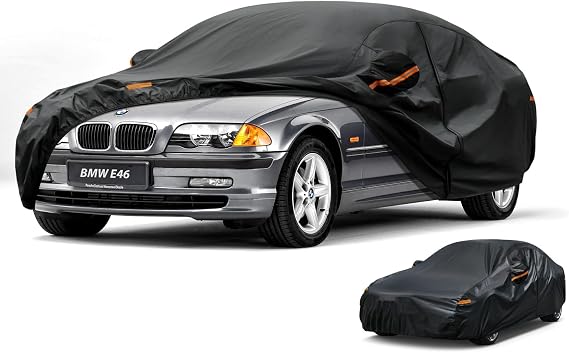 Kayme 10 Layers Car Cover for Automobiles Waterproof All Weather [See Vehicle Size Chart for Accurate Fit] Heavy Duty Full Exterior Cover Outdoor Sun Rain Snow UV Protection. Size A2 (See Size Chart)