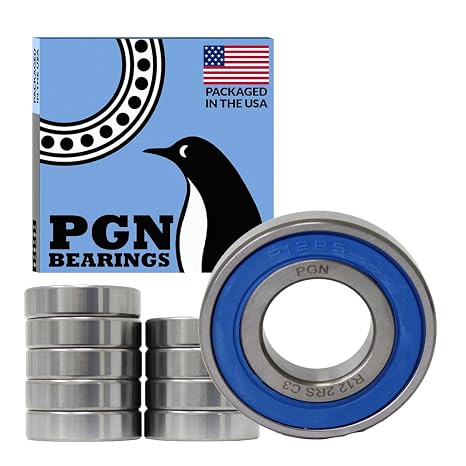 PGN R12-2RS (10 Pack) Ball Bearing 3/4" x1-5/8 x7/16 Chrome Steel Sealed