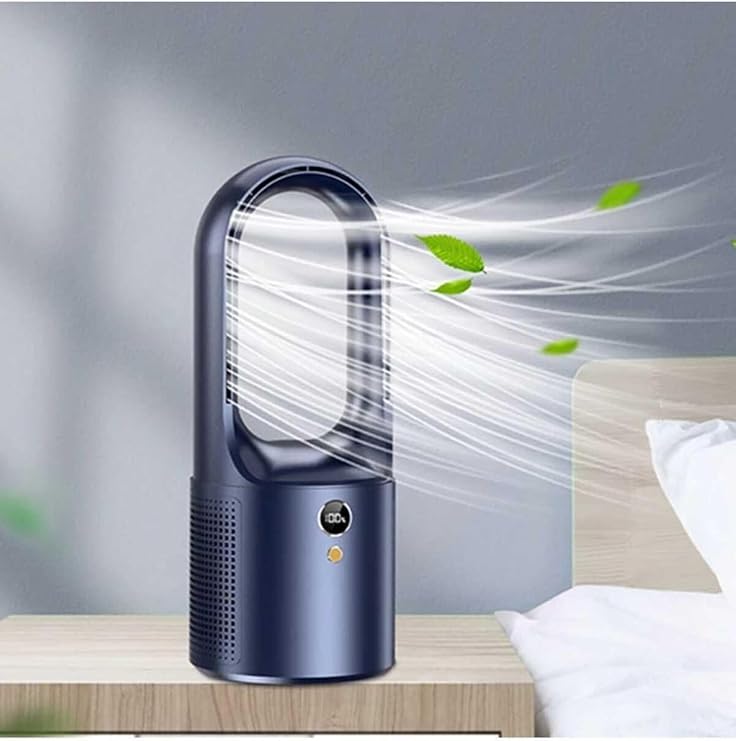 Junglee Mini Klima Led Ekran Masaüstü Soğutucu Soğutma Fanı Ev Ve Ofis Için Taşınabilir Sessiz Şarjlı Fan Lacivert MİNİKLİMA