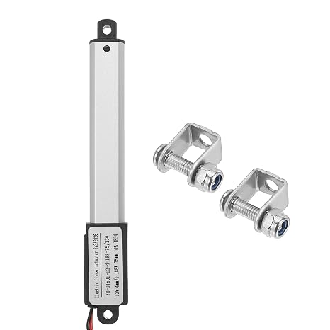 DTGN DC12V Mini Electric Linear Actuator 75mm(Stroke) - 188N/42.3lbs - 4mm/s Speed IP54 Waterproof Linear Actuator W/Brackets & Screws for Robotics, Cabinets, Home Automation