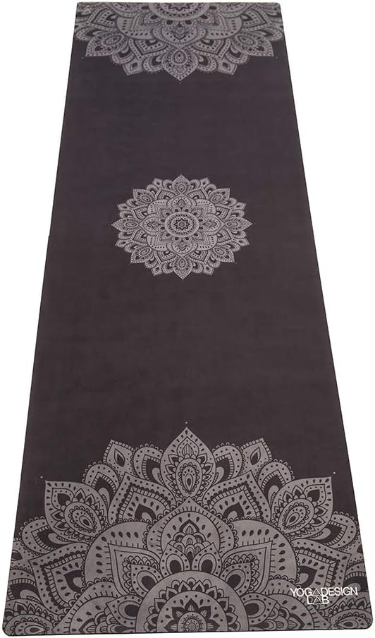 YOGA DESIGN LAB | Travel Yoga Mat | 2-in-1 Mat+Towel | Lightweight, Foldable, Eco Luxury | Ideal for Hot Yoga, Bikram, Pilates, Barre, Sweat | 1.5mm Thick | Includes Carrying Strap!