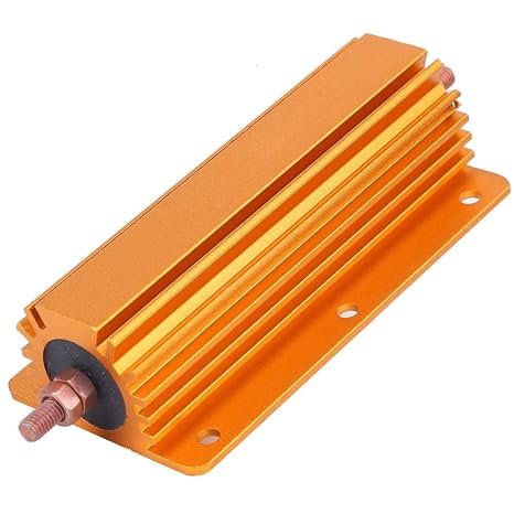 Power Aluminum Shell Wire-wound Resistor, RX24 200W 1R(1Ohm) Gold Tone Axial Aluminum Housed Fixed Resistor, Powerful Heat Dissipation