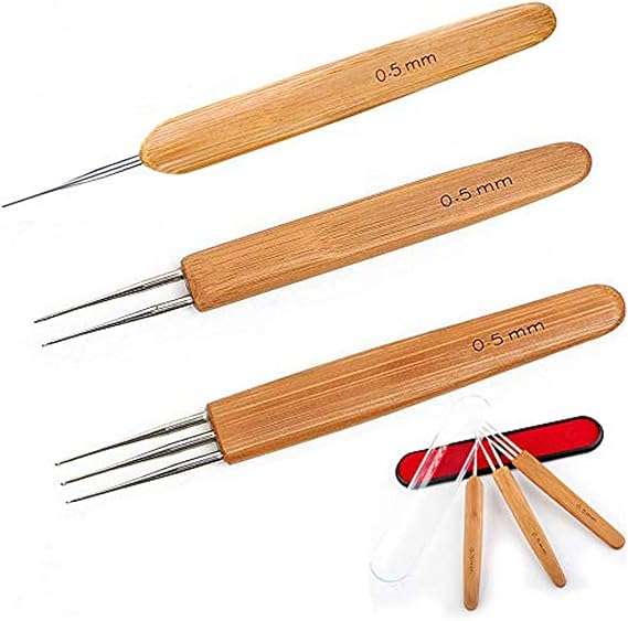 0.5mm Dreadlock Crochet Needle for Interlocking Dreadlocks 3Pcs/Set
