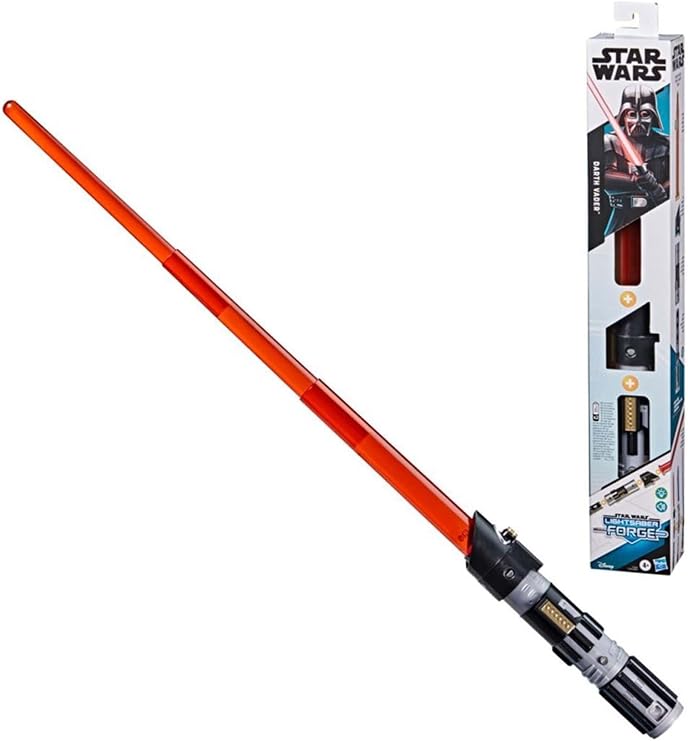 Star Wars Lightsaber Forge Darth Vader Electronic Extendable Red Lightsaber Toy, Customizable Roleplay Toy, Ages 4 and Up