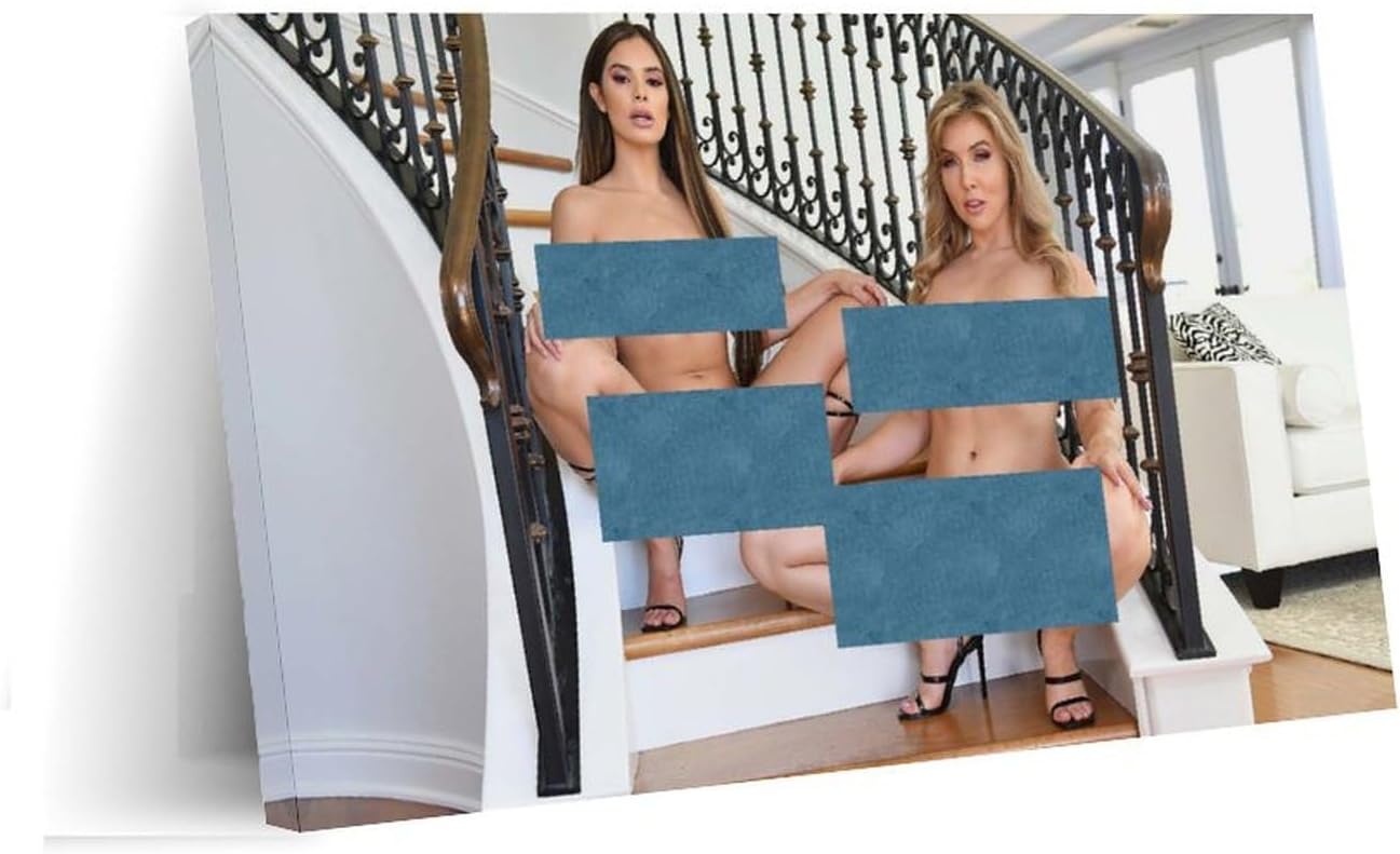 Hot And Sexy Actress Lena Paul & Violet Starr Body Portrait Poster Canvas Print Wall Art Decoration Living Room Office Bedroom Aesthetic 12x08inch30x20cm Frame-style