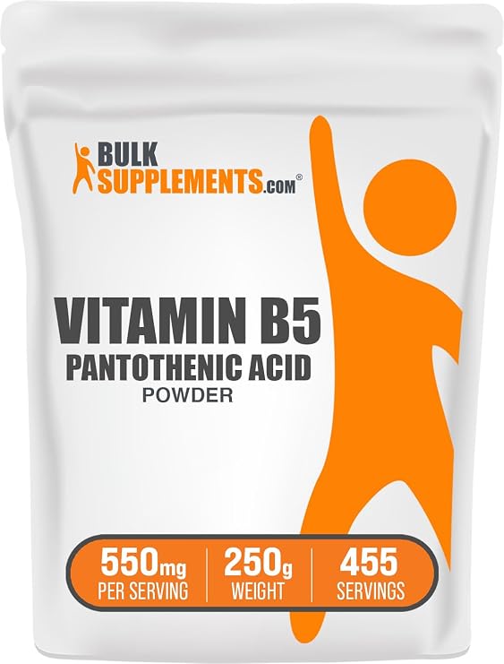 Vitamin B5 Powder - as Calcium Pantothenate, B5 Vitamins - Gluten Free, 500mg of Vitamin B5 Pantothenic Acid per Serving, 250g (8.8 oz) (Pack of 1)