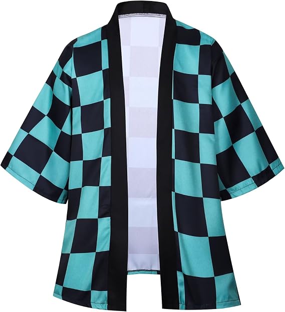 Tanjirou Zenitsu Giyuu Cosplay Costume Anime Robe Color Block Uniform Cardigan Top Jacket