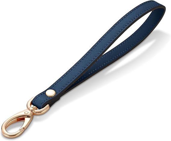 Hamdecro Wristlet Strap, Genuine Leather Wrist Lanyard Hand Strap Replacement for Wallet Purse Clutch Pouch Phone ID Badge
