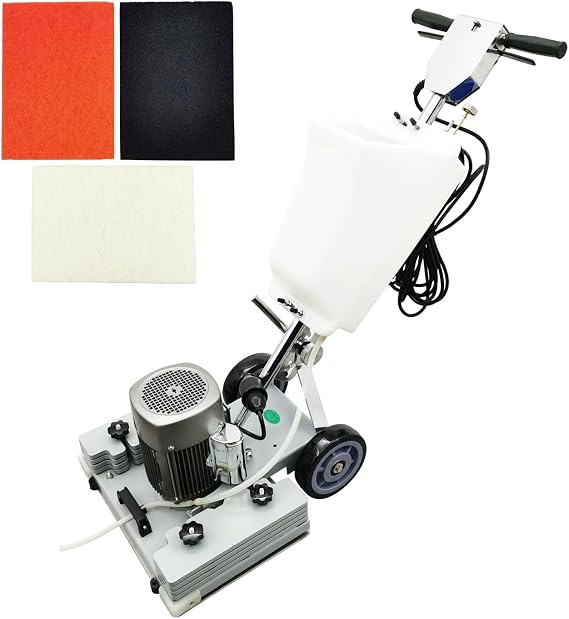 Floor Scrubber Grinding Machine 3.43Gal Floor Polishing Machine 2834RPM Commercial and Industrial Square Chassis Multi-functional Polisher 110V