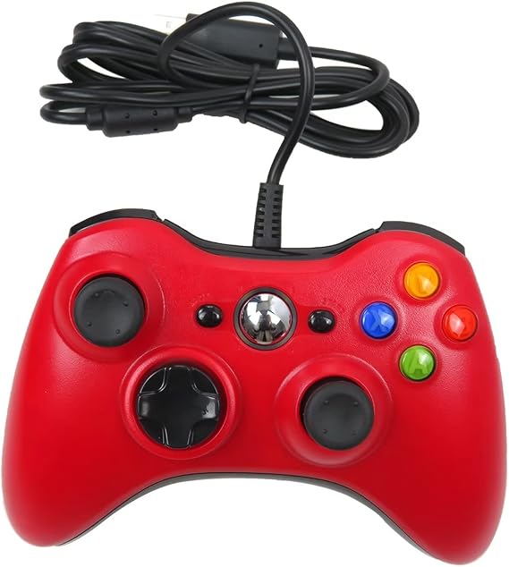 USB Wired Gamepad Replacement for Xbox 360 /Slim Controller for Windows 7/8/10 Microsoft PC Controller (Red)
