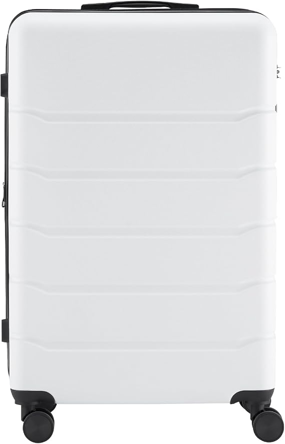 Luggage with Spinner Wheels TSA Lock Carry on Hard Shell ABS Suitcase Lightweight,White,28 Inch