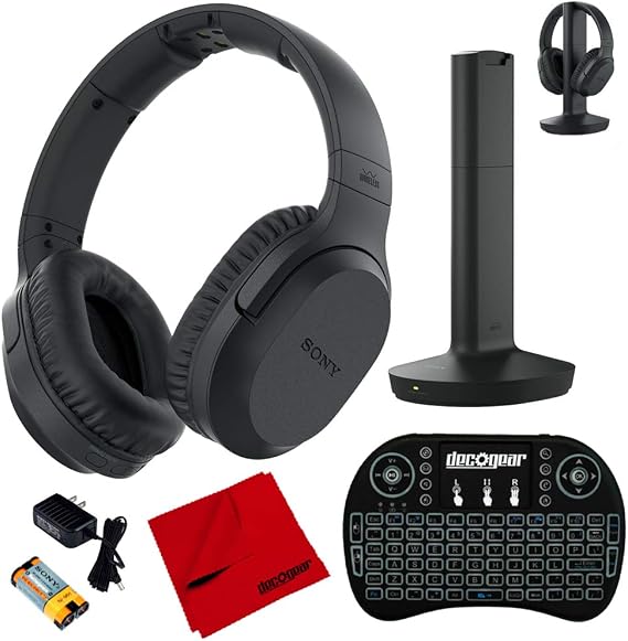 Sony RF400 Wireless Home Theater Headphones w/Deco Gear Accessories Bundle