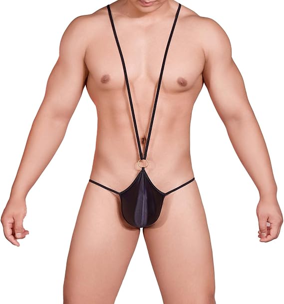 Men's Thong Borat Style Y Sling Stretch Sexy Lingerie Underwear Suspender Bodysuit Strap Thongs Mankini G String