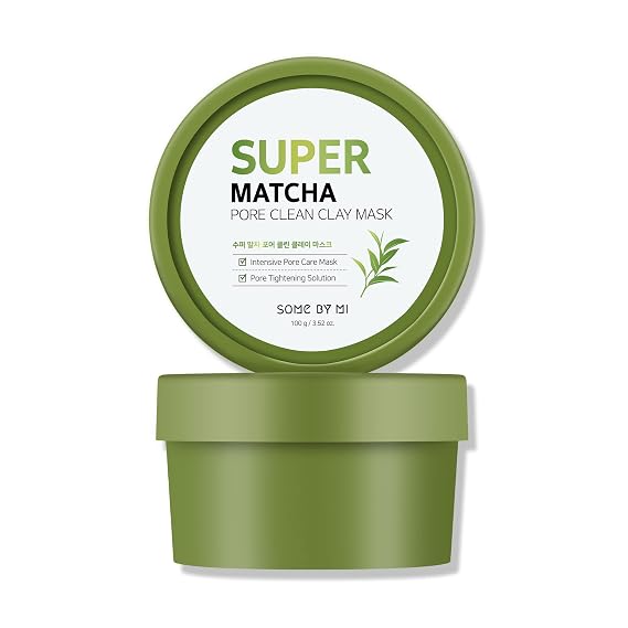 SOME BY MI Super Matcha Pore Clean Clay Mask - 3.52Oz, 100g - Made from Match Water for Sensitive Skin - Skin Moisturizing Effect with Sebum and Pore Care - Korean Skin Care