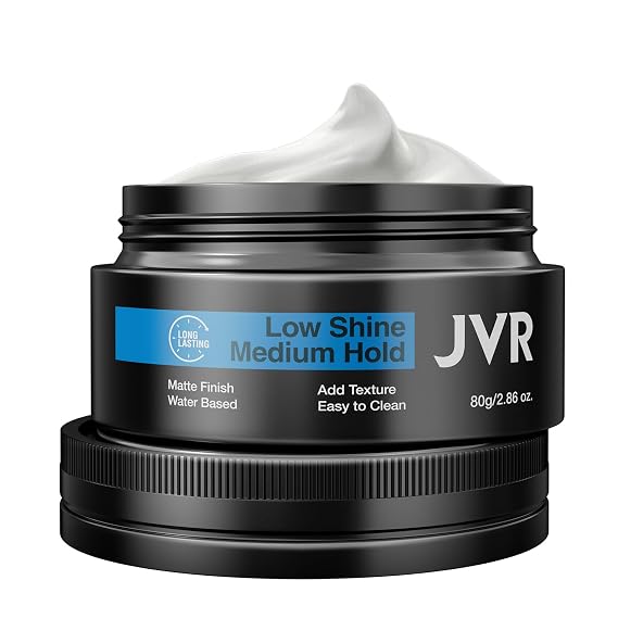 JVR Hair Clay for Men and Women, Medium Hold Matte Finish, 2.86 oz