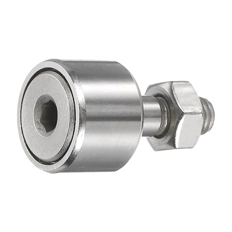 uxcell Cam Follower Track Runner Bearings CF6/KRV16 X Needle Roller Stud Track Bearing, 16mm Roller Diameter, M6 Stud Type for Machine Tool Guide Rail (Hexagon Socket)