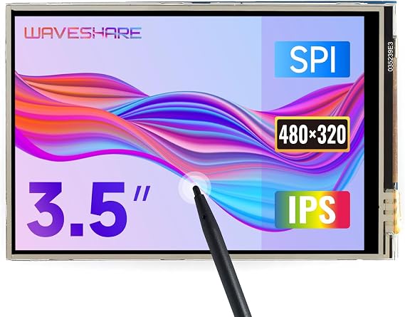 waveshare 3.5inch Touch Screen, Compatible with Raspberry Pi 5/4B/3B/Zero/Zero W/Zero 2W/Pico/Pico W/Pico WH, TFT LCD, 480x320