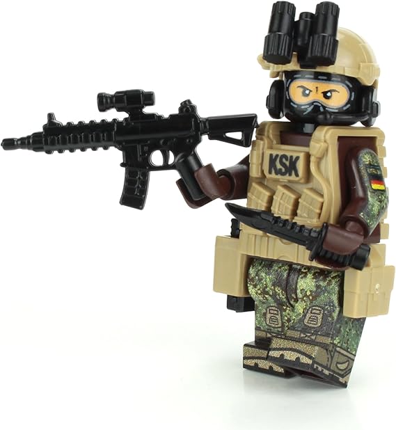 Battle Brick 1.6 Inches Tall KSK Kommando Spezialkrafte German Special Forces Commando Minifigure | Genuine Military Minifig | Camo Printed in USA | Great Gift for Ages 10+ to Adult AFOL