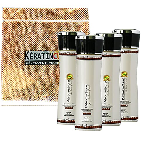 Keratin Cure Best Treatment Chocolate V2 Intensive Collagen Professional Complex with Argan Oil Nourishing Straightening Damaged Dry Frizzy Coarse Curly African Ethnic Wavy Hair 5pc 160ml  5 fl oz