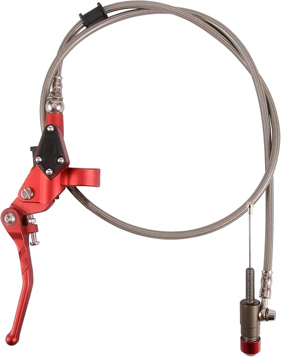 GOOFIT 7/8" 22mm Motorcycle Hydraulic Clutch Brake Lever 1200mm Master Cylinder for 125cc 150cc 180cc 200cc 250cc Vertical Motor Off Road Scooter Pit Pocket Bike Motocross Red