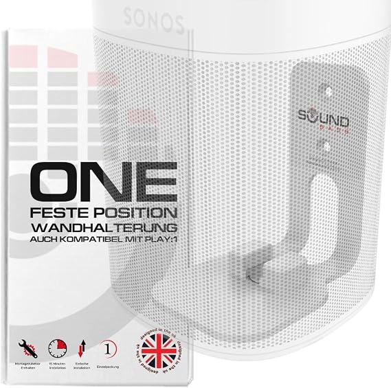Sound Bass ONE ONE Gen 2 ONE SL & Play:1 Wall Mount Bracket White Compatible with Sonos ONE ONE Gen 2 ONE SL & PLAY1 Speaker