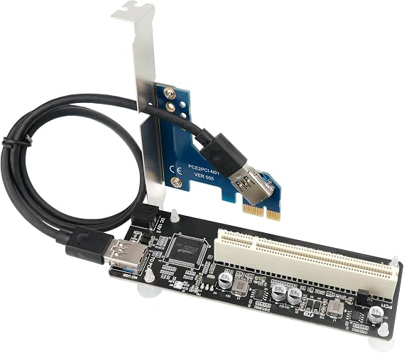PCIe to PCI Adapter, PCI Express x1 Converter, Extender for Desktop External Capture Sound Card Expansion, LTD18