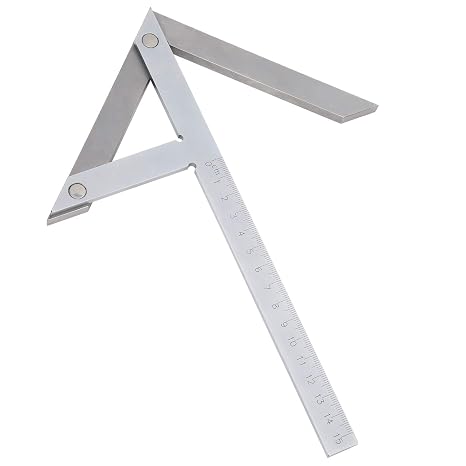 Woodworking Scriber Marking Line Ruler, 45/90 Degree Angle Ruler with Stainless Steel Woodworking Angle Line Scriber Locator Center Marking Tool for