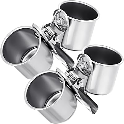 Tioncy 2 Pcs Clip on Water Bowl for Birds Parrot Feeding Double Cups Dishes Hanging Stainless Steel Food Water Bowls with Clip Pet Animal Feeder Cup Holder for Cage Coop Perches Play Stand Accessories