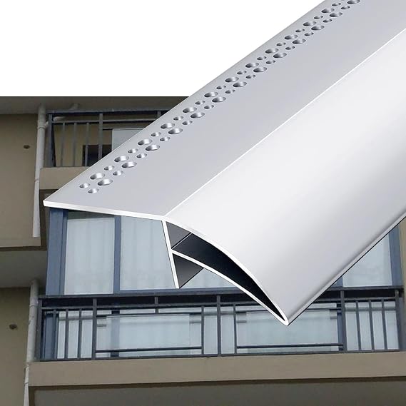Outer Edge of Window Sill Metal Drip Lines, Customizable Eagle's Beak Drips Diverter Strip for Balcony, Exterior Wall Drips Molding Trim Deflector Strips(L 105cm/41.3in)