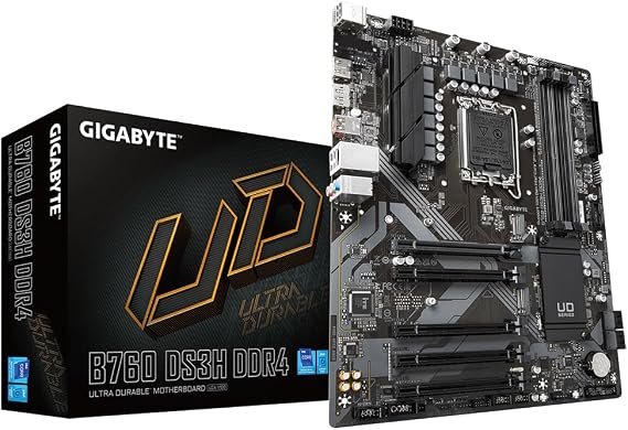 GIGABYTE B760 DS3H DDR4 LGA1700 DDR4 5333MHz(OC) PCIe 4.0 M.2 NVMe Gigabit LAN USB 3.2 ATX Anakart