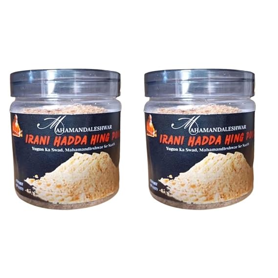 Irani Hing Powder 400g (200g x 2) Combo Mahamandaleshwar Premium Hadda Asafoetida | Authentic Strong Aroma | Hand-Ground Village Spice