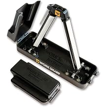 Work Sharp Angle Set Knife Sharpener, rough diamond sharpening surface and ceramic sanding surface, black color, 24.80 cm
