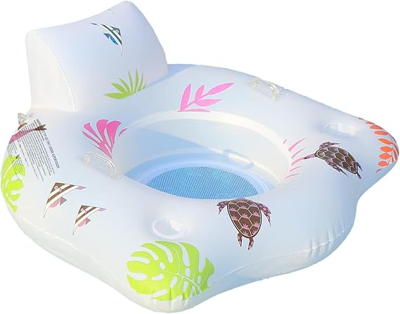 Inflatable Bed Pool Float 2 Cup Holder Lounger Float