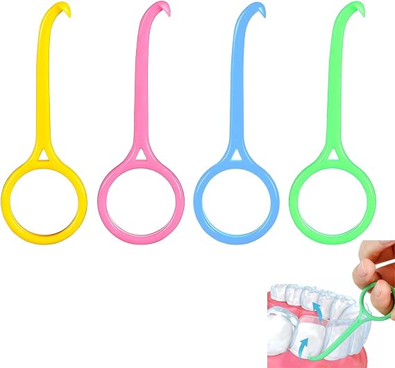 Invisible Aligner Braces Remover Hook, Clear Aligner Removal Tool for Tooth Cleaning Oral Care Orthodontic Care Retainer Remover Hook Pack of 4