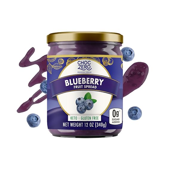 ChocZero Sugar Free Blueberry Preserves, 12 oz Jar