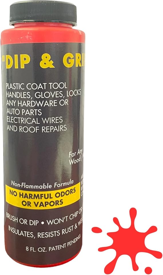 Liquid Leather Dip and Grip (Red) Rubberized Plastic Coating Hand Tool Auto Parts Broken Wires Cables (Red) 8 Fl. Oz