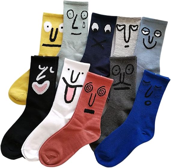 Cool Funny Gag Gifts Christmas Stocking Stuffers for Men Women Graphic Novelty Silly Weird Cotton Crew Socks