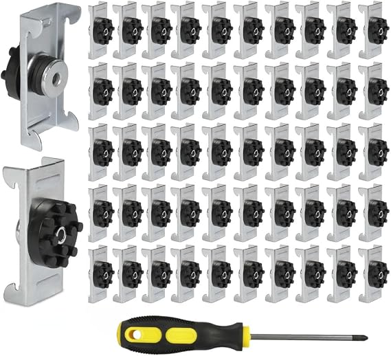 Sound Isolation Clips - 100 pack - Resilient Channel Mounting Clip - Reduces Noise from Noisy Neighbours - Drywall Soundproofing For Walls and Ceiling Insulation - Screwdriver Included