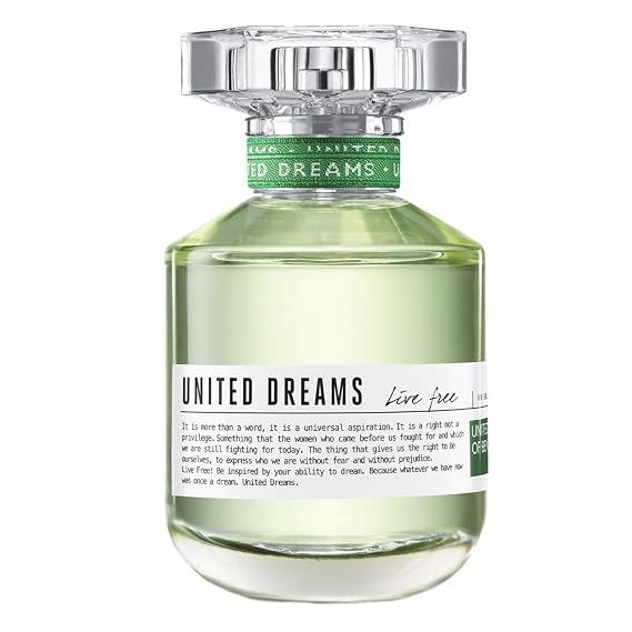 Benetton United Dreams Live Free Eau de Toilette Spray for Women, 2.7 Ounce