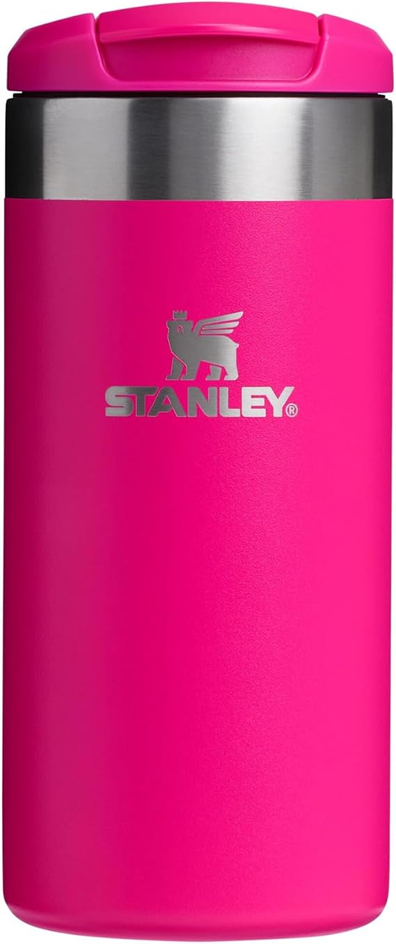 Stanley 1913 Aerolight Transit Travel Mug 0.35L - Pink Vibes | Keeps 4 Hours Hot - 6 Hours Cold - Dishwasher Safe - Leakproof - Car Cup Holder Compatible - Insulated Coffee Cup