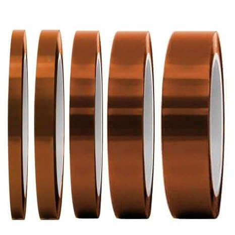 selizo High Temp Tape, 5 Pack Multi Sized 1/8, 15/64, 15/64, 15/32, 5/64, Heat Resistance Up to 280C (536F)