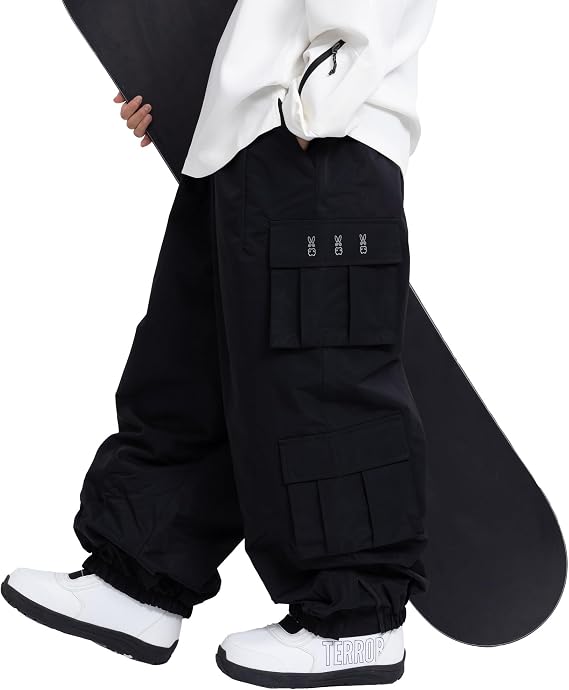 SNOWVERB Baggy Snowboarding Pants, Waterproof Insulated Ski Pants for Skiing & Snowboarding, Unisex Snow Cargo Pants