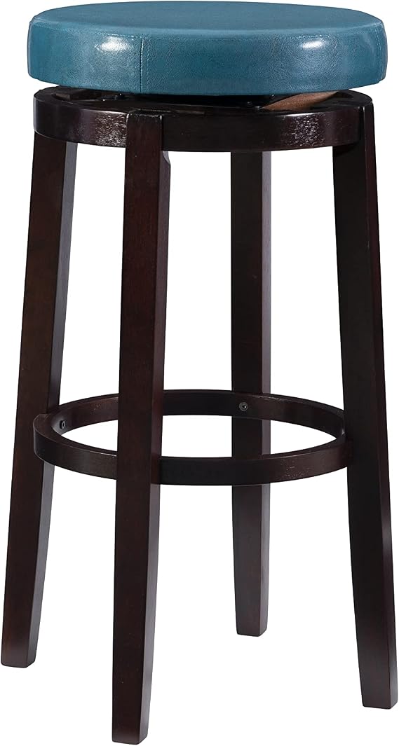 Linon Maya Bar, Brown Stool, 29", Teal,98353TEA-01-KD,Teal Bar
