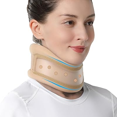 Velpeau Neck Brace for Neck Pain and Support - Soft Cervical Collar for Sleeping, Snoozing, Sleeping Upright, Anti-Snoring, Sleep Apnea for Women & Men Khaki, Dual-purpose Version, L: 14-16.53.3