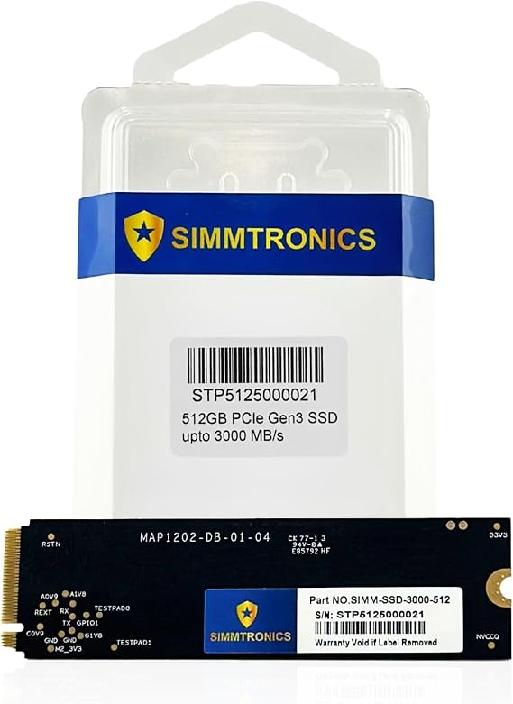 Simmtronics PCIe 3.0 NVMe M.2 SSD - 512GB | Up to 3500MB/s Read, 3000MB/s Write | DRAM Cache for Gaming, Content Creation & Productivity | Reliable 3D TLC NAND,