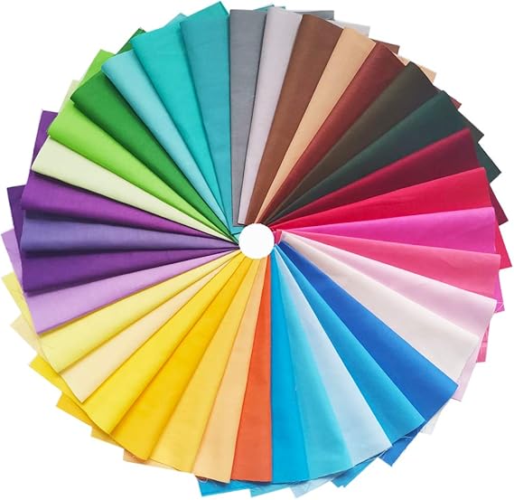 35 Pcs Quilting Fabric Bundles 8" x 8" (20cm20cm) Solid Colors Pure Cotton, Precut Squares Sewing Quilting Patchwork Scraps for DIY Crafting