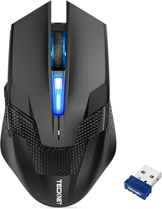 TECKNET Wireless Mouse, 8 Programmable Buttons, Optical Tracking, 4800 DPI