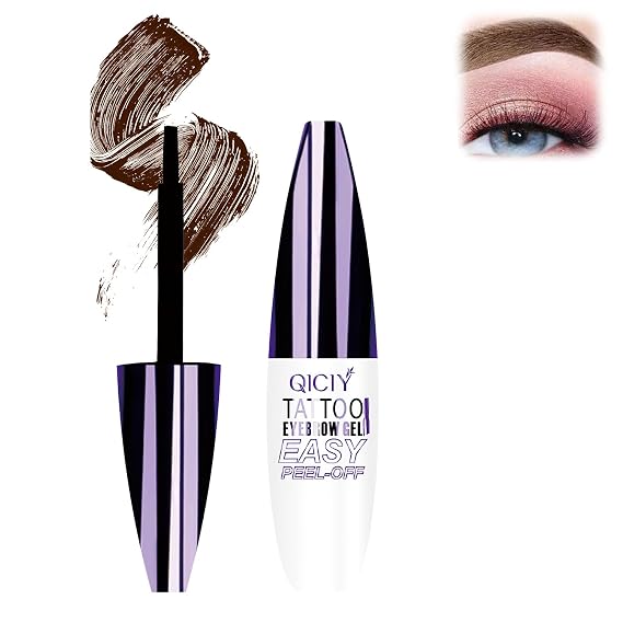 Easy Peel off Eyebrow Gel, Qiciy Tattoo Eyebrow Gel Easy Peel Off (Dark Brown)