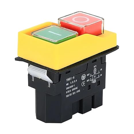 1Pcs DKLD Waterproof Button Switch YCZ3-A self-Locking Device DZ04 DZ05 DZ-6 electromagnetic Switch Button Three-Phase Emergency Stop(Blue)