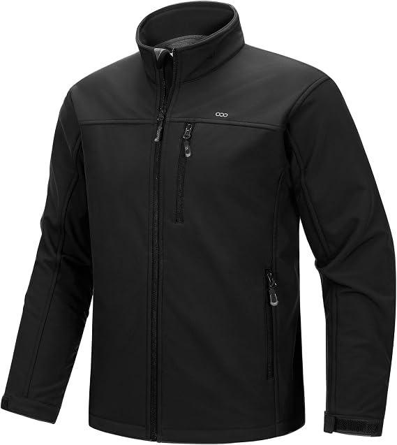33000ft Men's Waterproof Softshell Jacket Fleece Lined Outdoor Jacket Warm 5 pockets breathable windproof stand-up collar transition jacket functional jacket for outdoor hiking and leisure